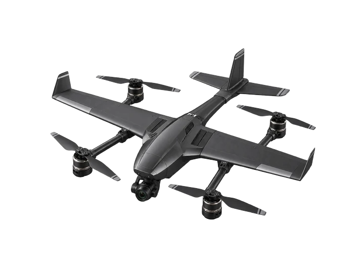درون هجين VTOL بأربع مراوح وجناح